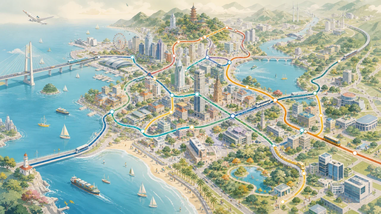 城市地图信息图视觉风格参考图