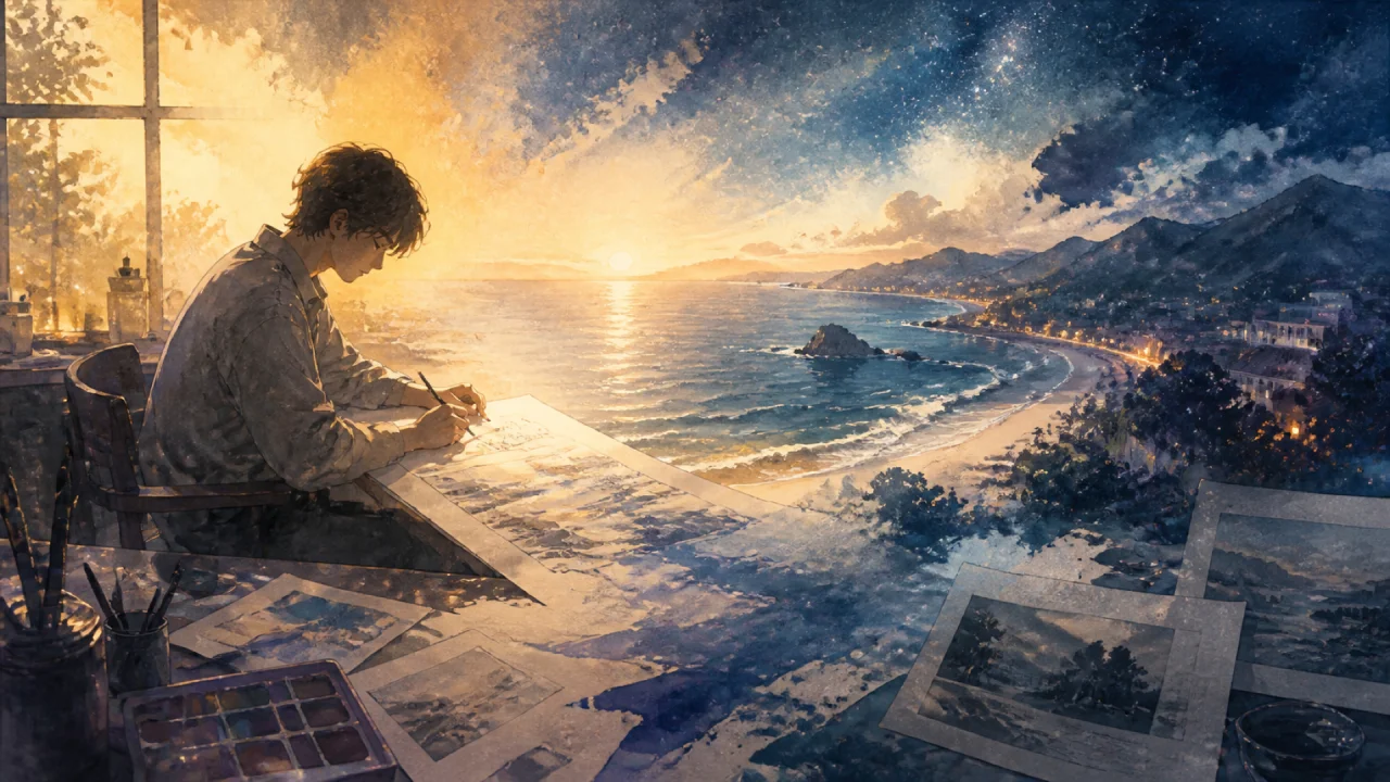 水彩叙事视觉风格参考图